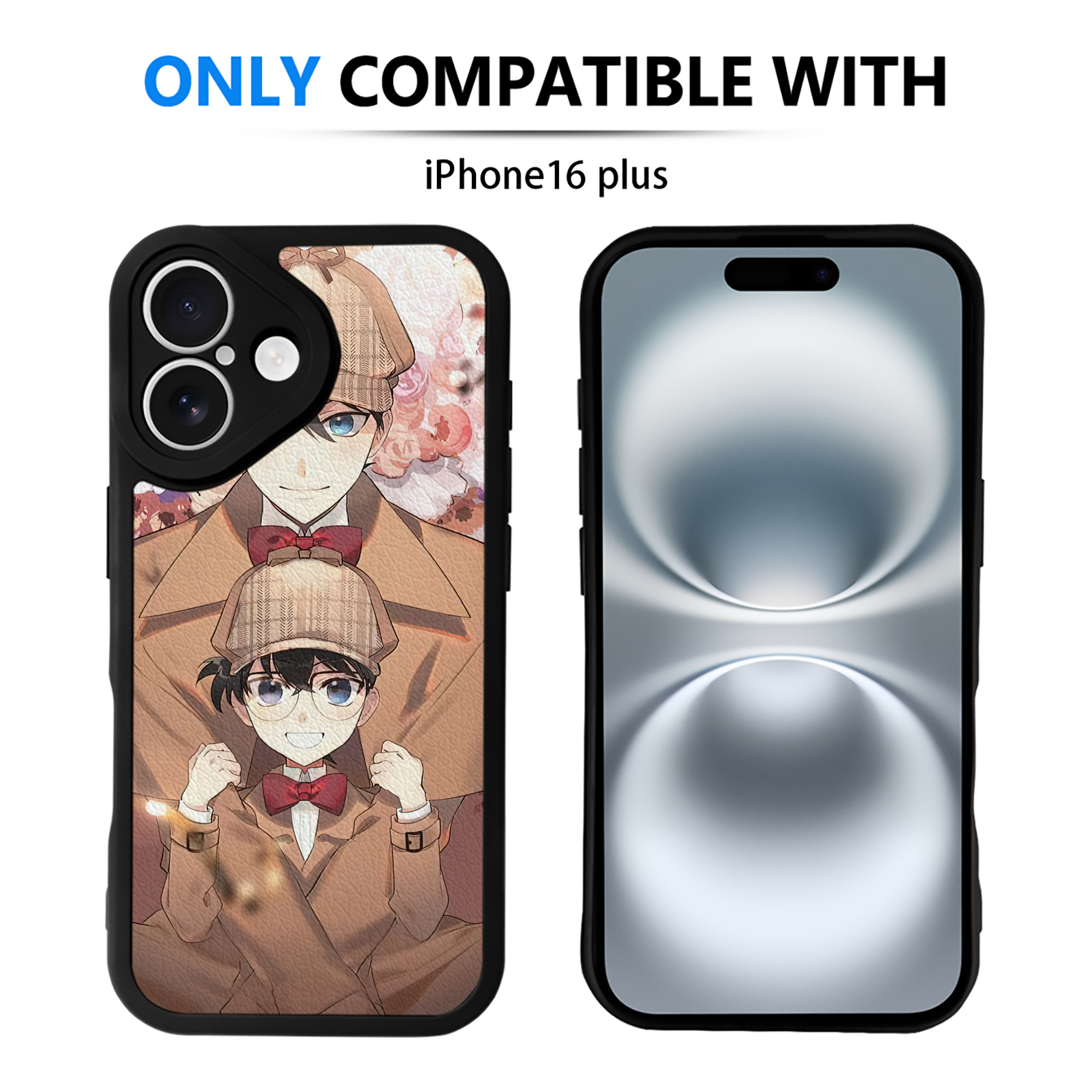 （画像用） 名探偵コナン Detective Conan 【iPhone 16シリーズ対応】シリコンスマホケース（レザー調） 材質：シリコン